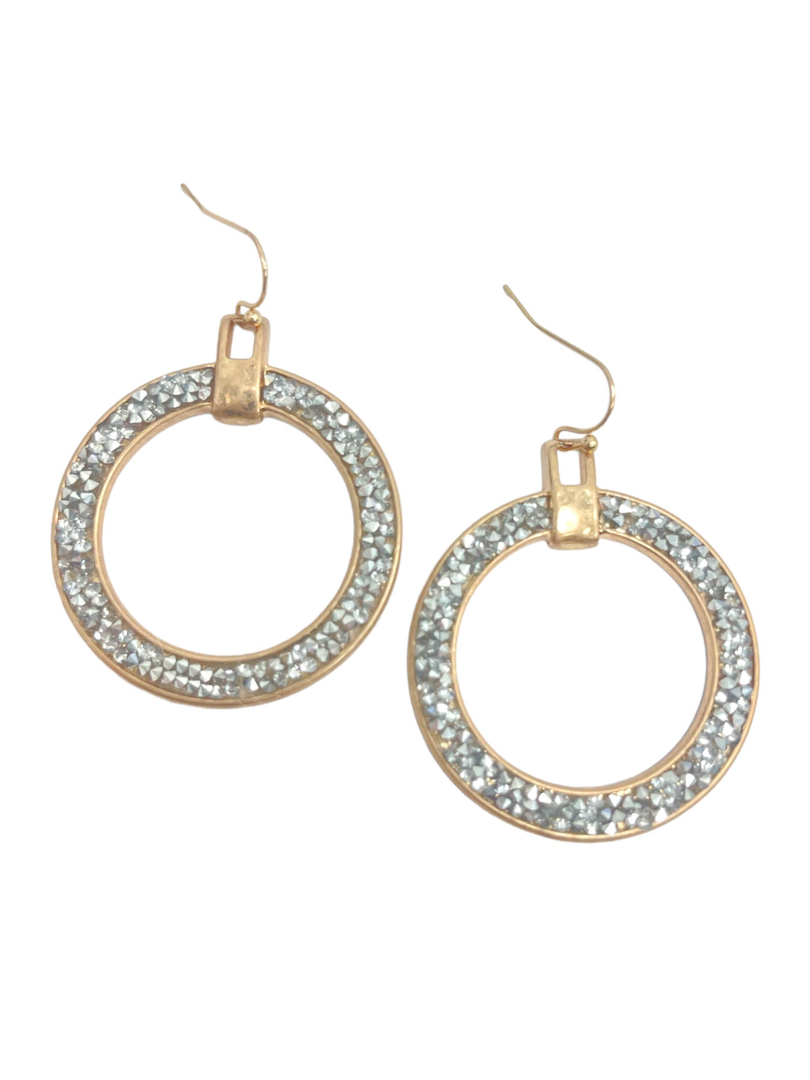 Dangle Rhinestone Hoop Earrings