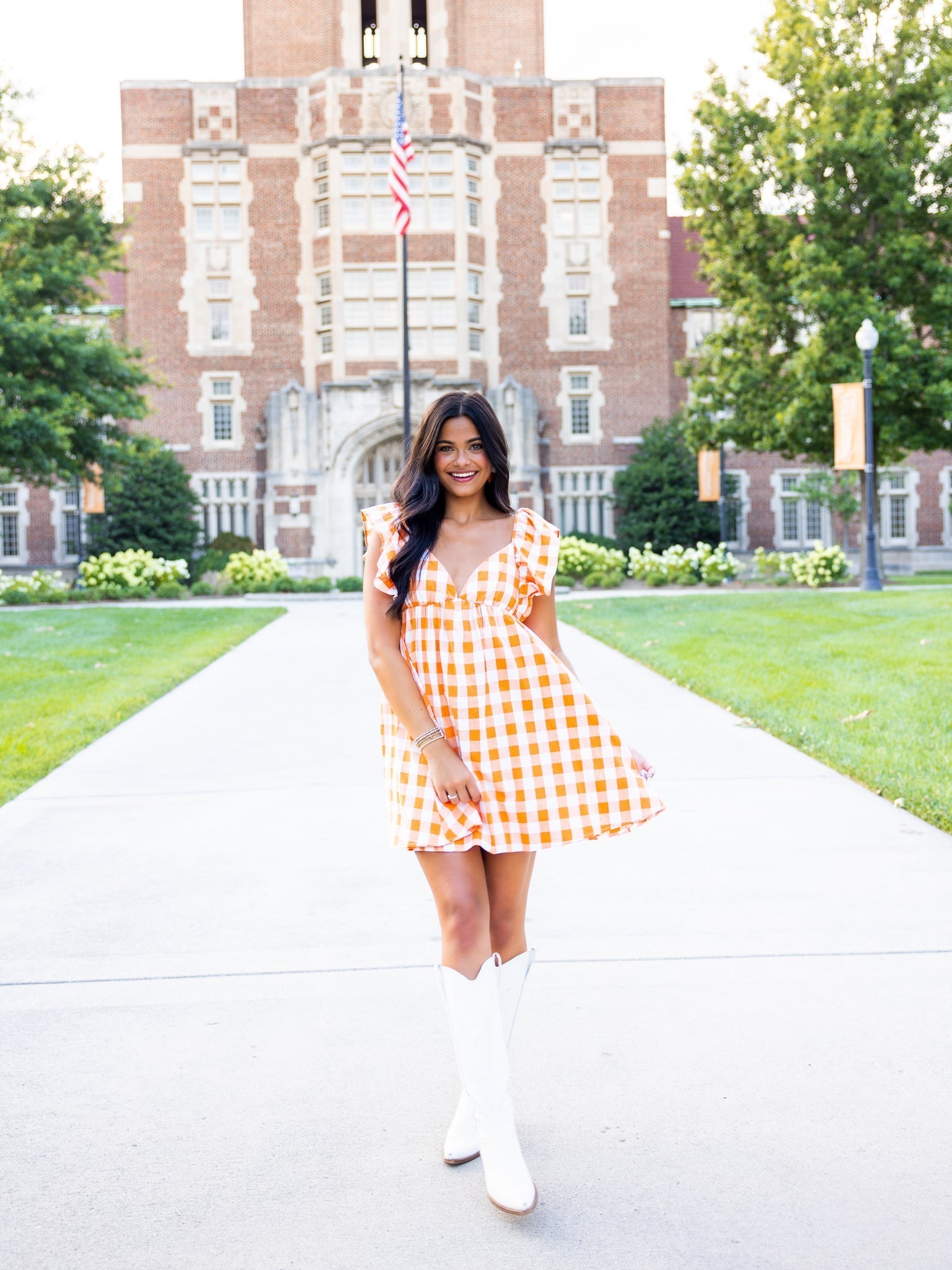 Get Rowdy Gingham Dress