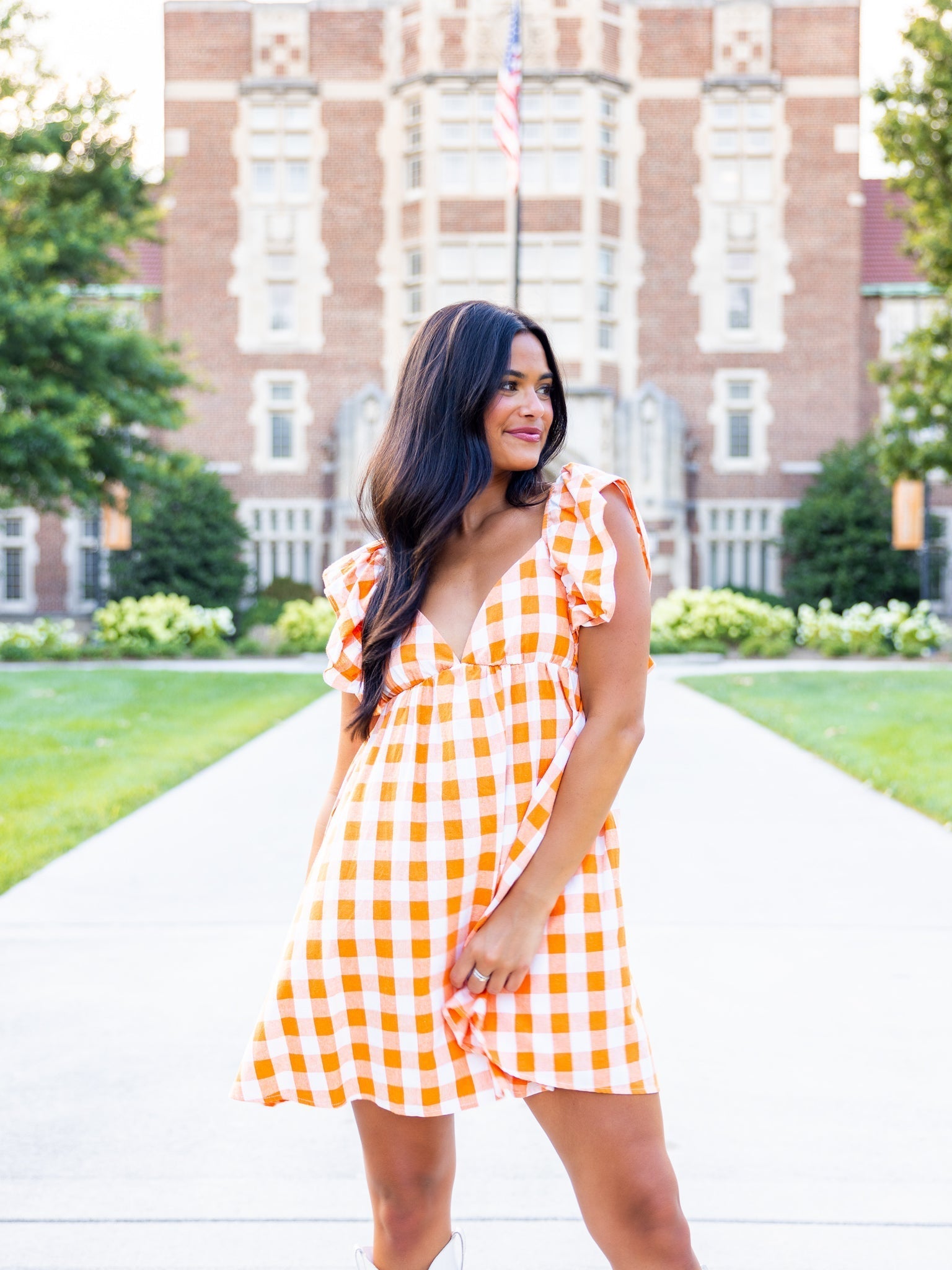 Get Rowdy Gingham Dress
