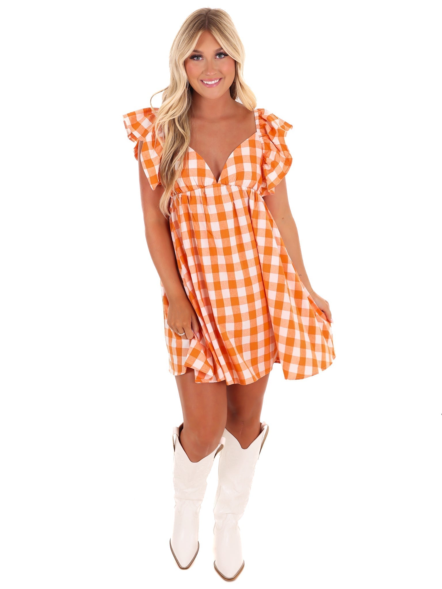 Get Rowdy Gingham Dress