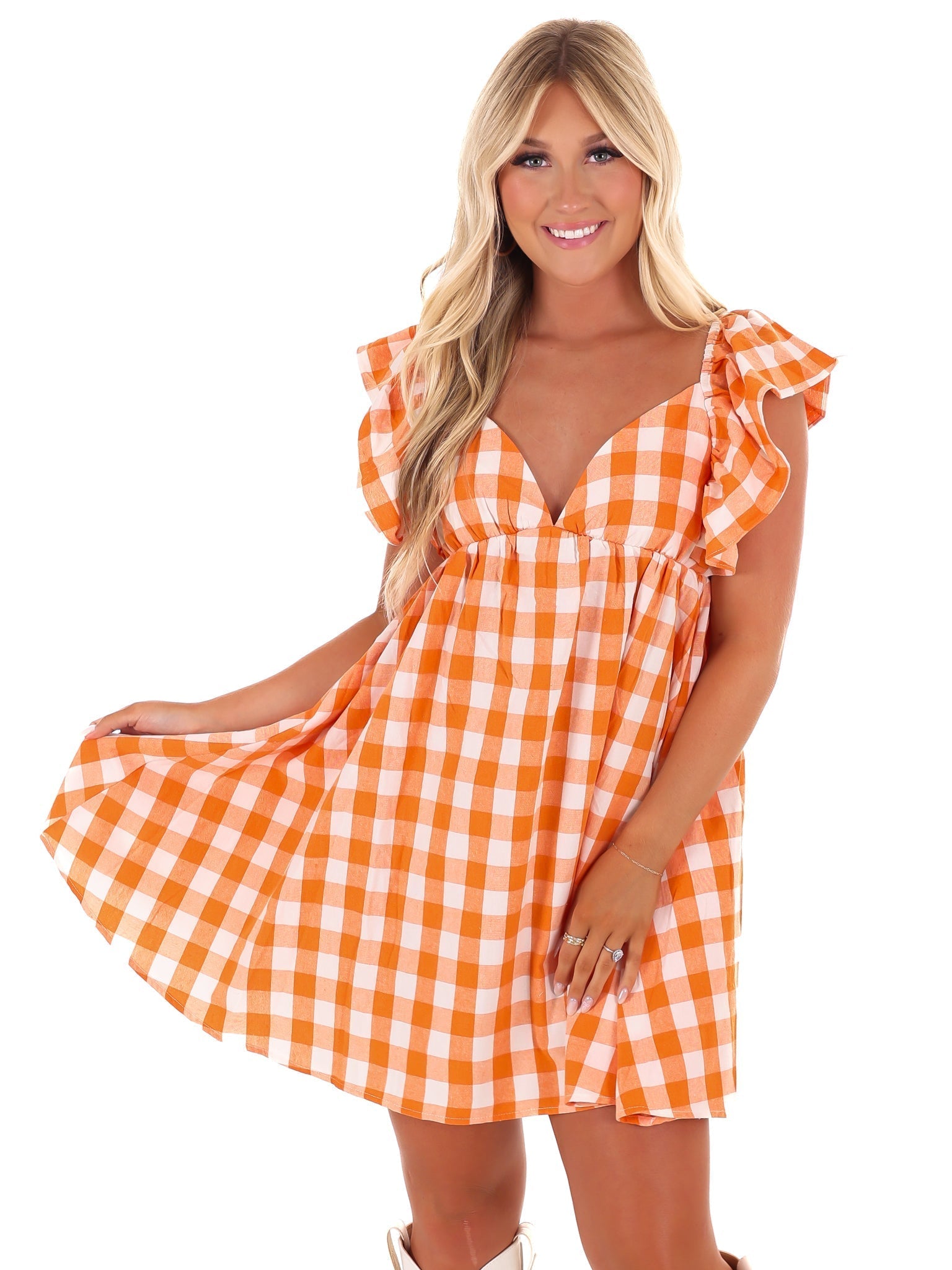 Get Rowdy Gingham Dress