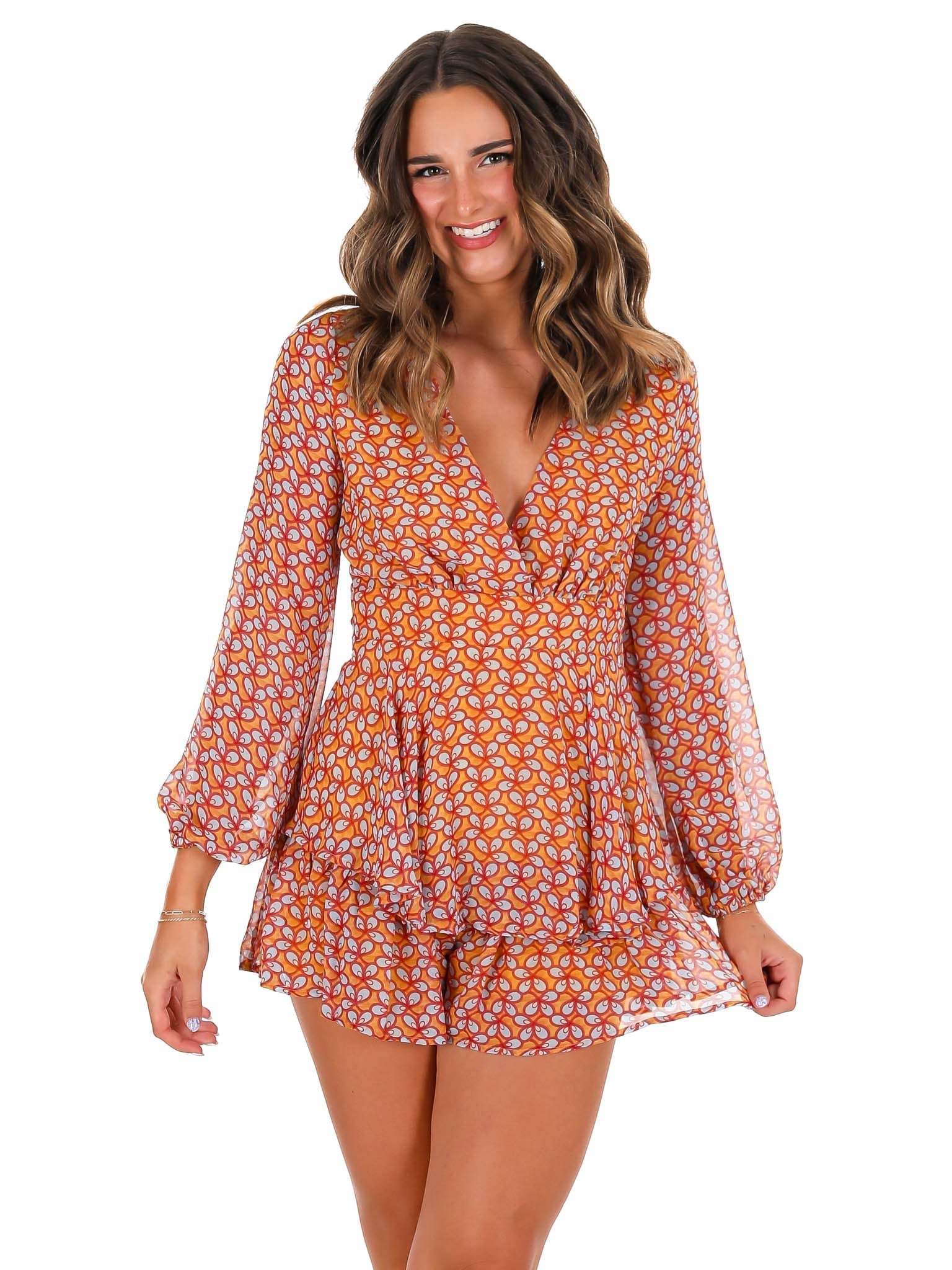 Call Me Back Print Romper