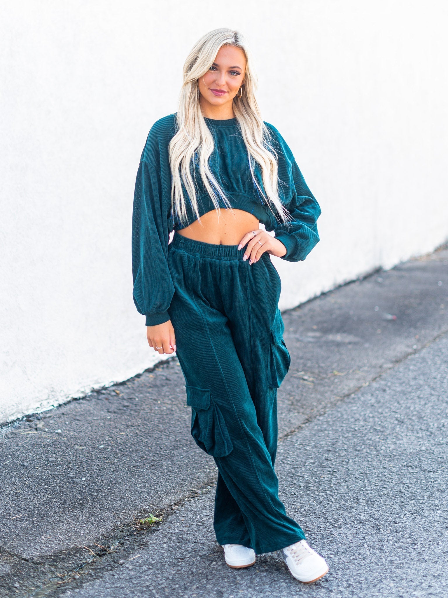 Eyes Closed Corduroy Two Piece Set