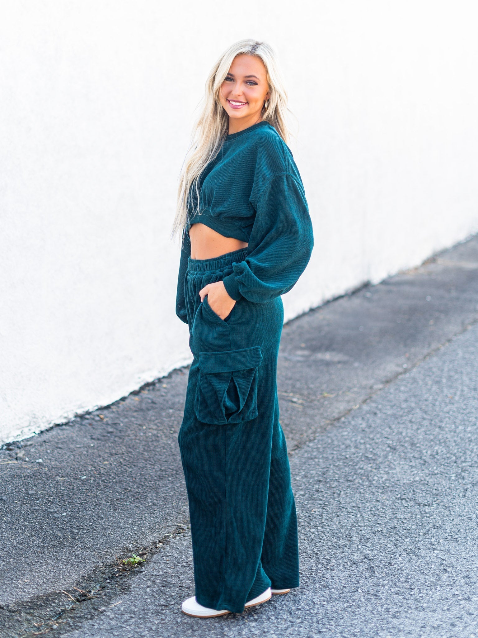 Eyes Closed Corduroy Two Piece Set