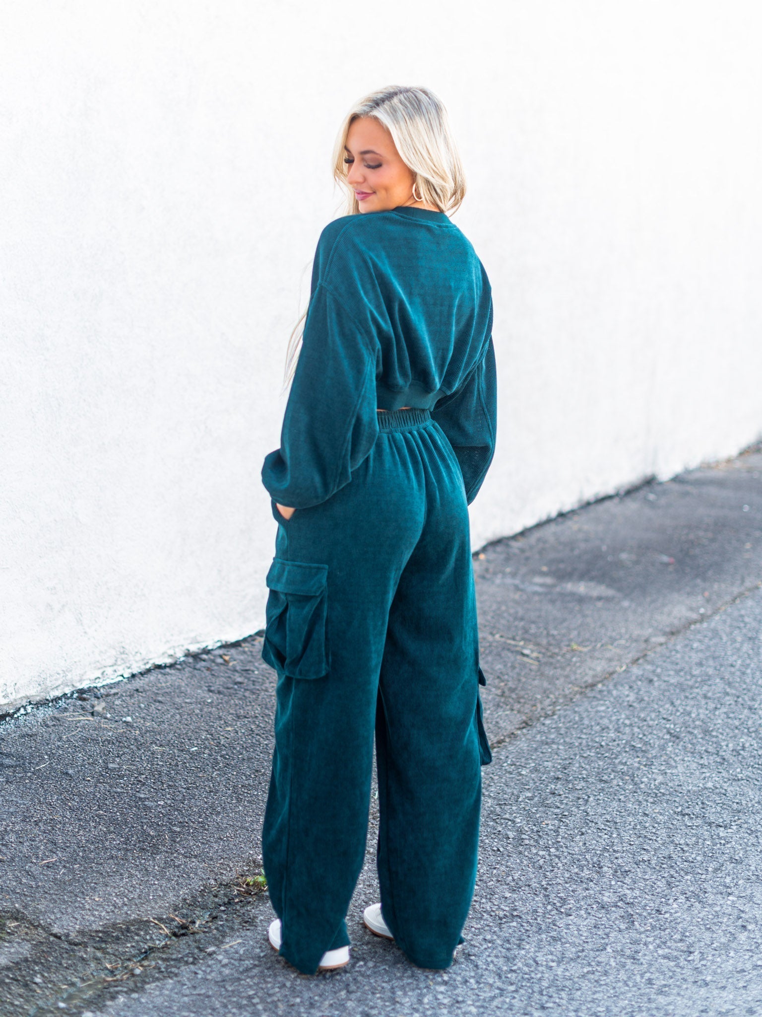 Eyes Closed Corduroy Two Piece Set