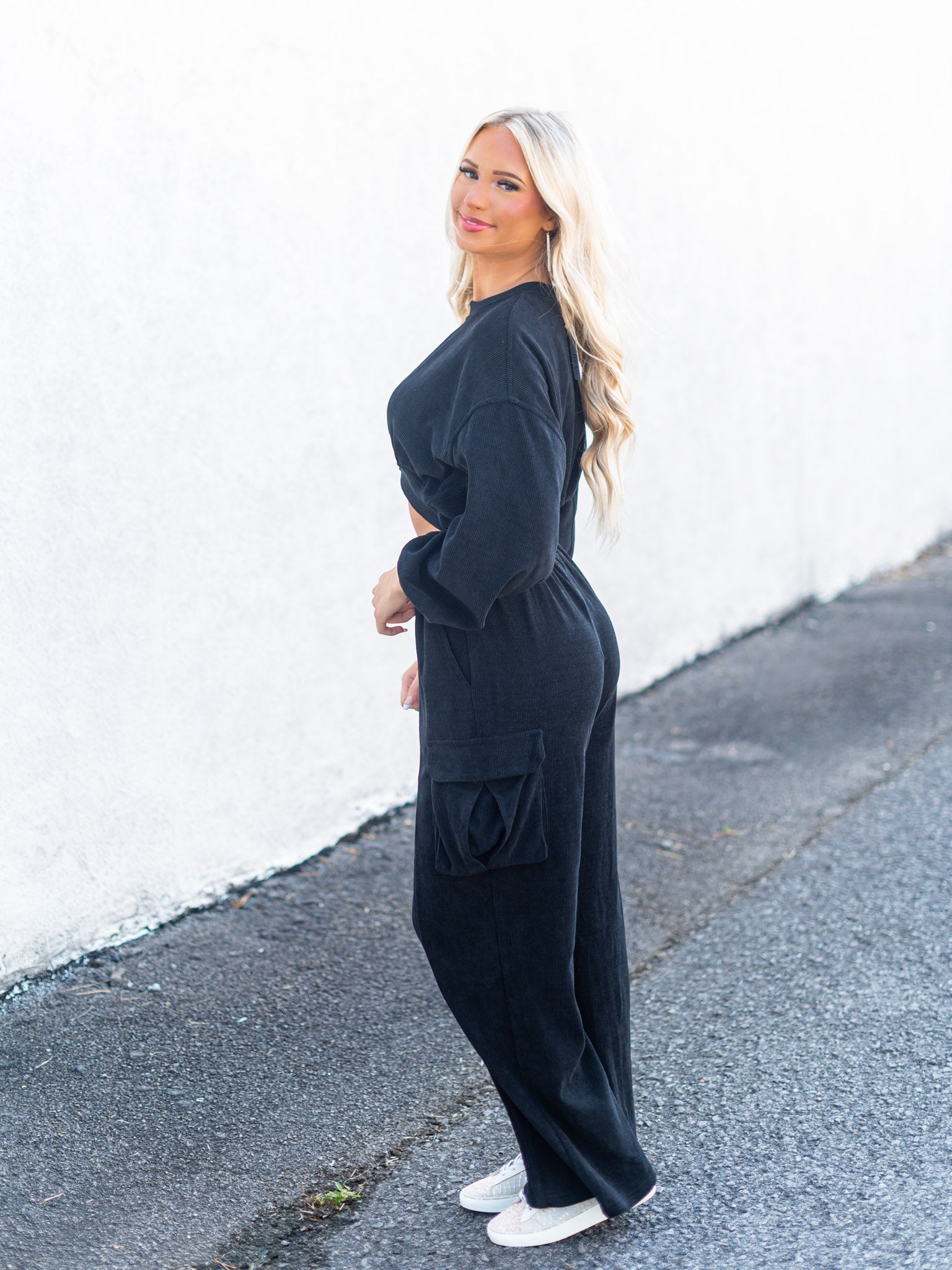 Eyes Closed Corduroy Two Piece Set