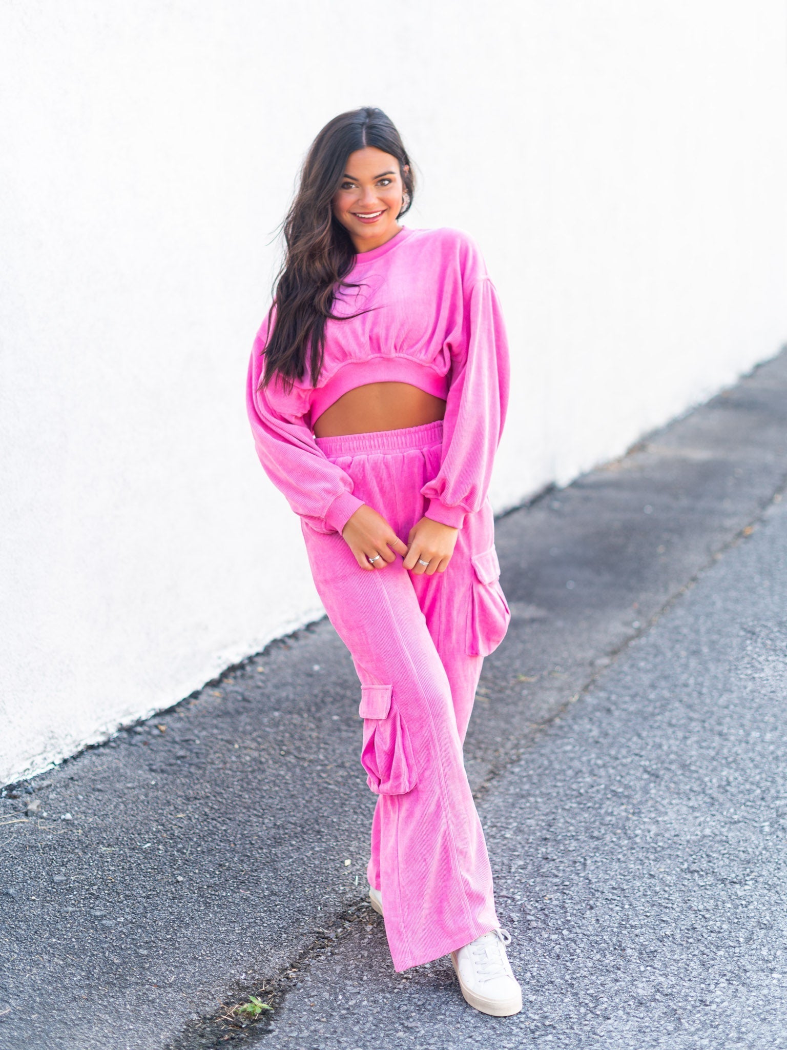 Eyes Closed Corduroy Two Piece Set