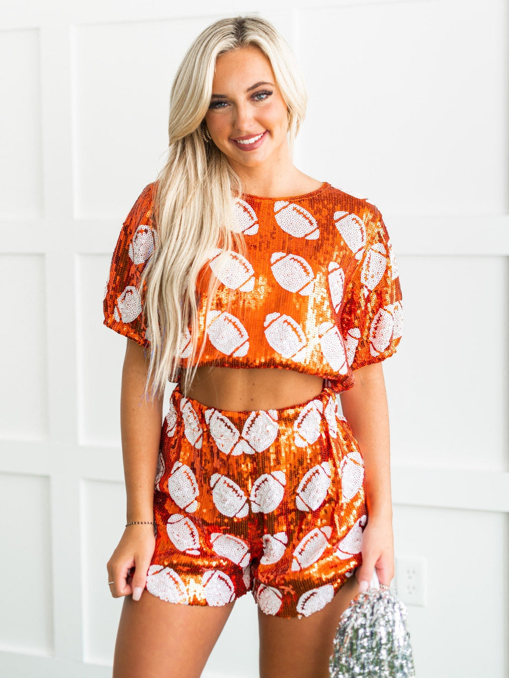 Football Obsessed Sequin Crop Top