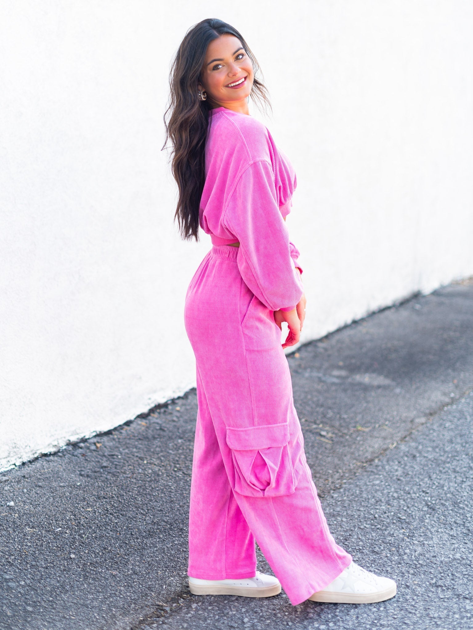 Eyes Closed Corduroy Two Piece Set