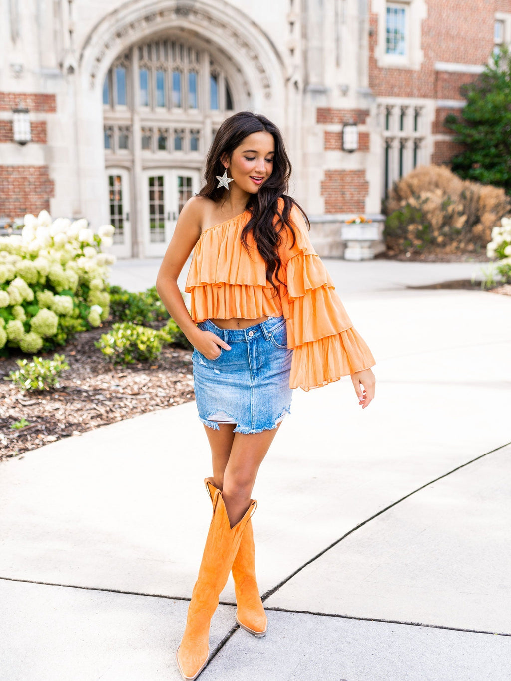 Having A Ball Tiered One Shoulder Top