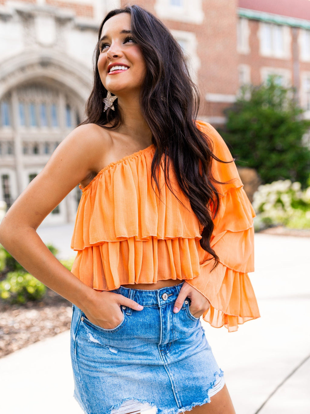 Having A Ball Tiered One Shoulder Top