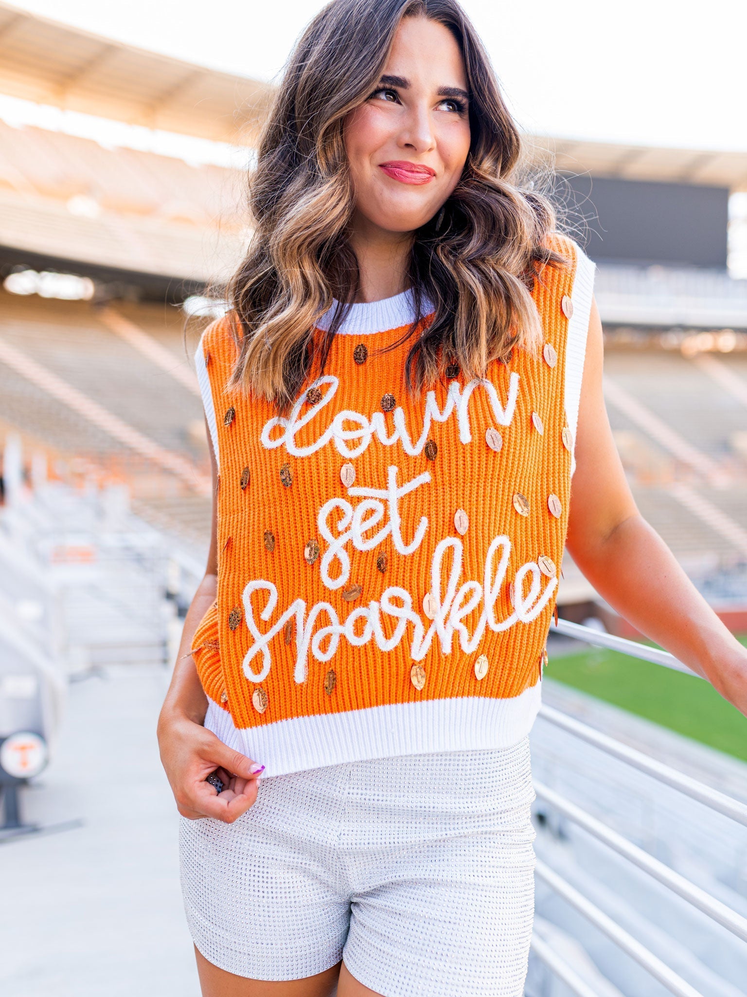 Down Set Sparkle Sweater Vest