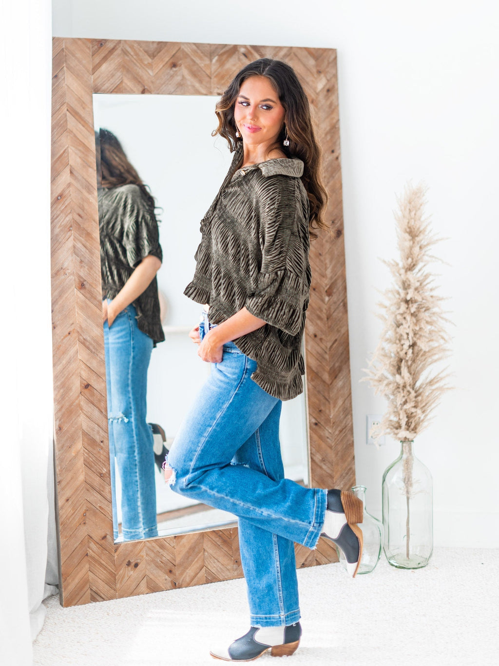 Curvy Write this Down Velvet Top