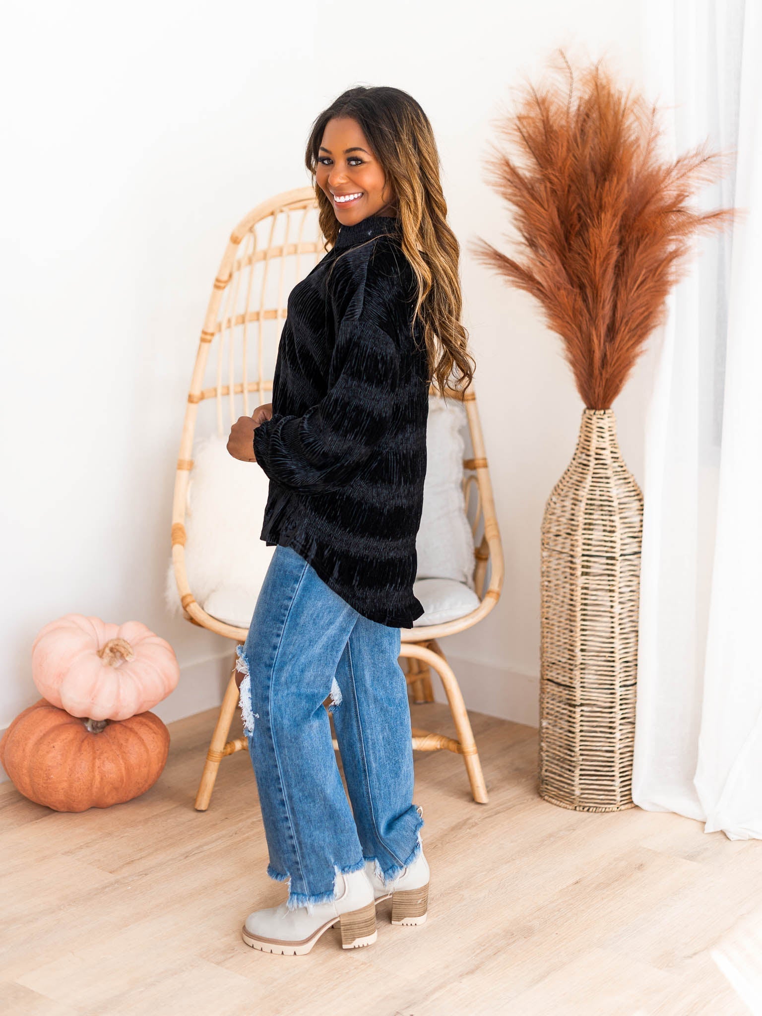 Happy Thoughts Velvet Top