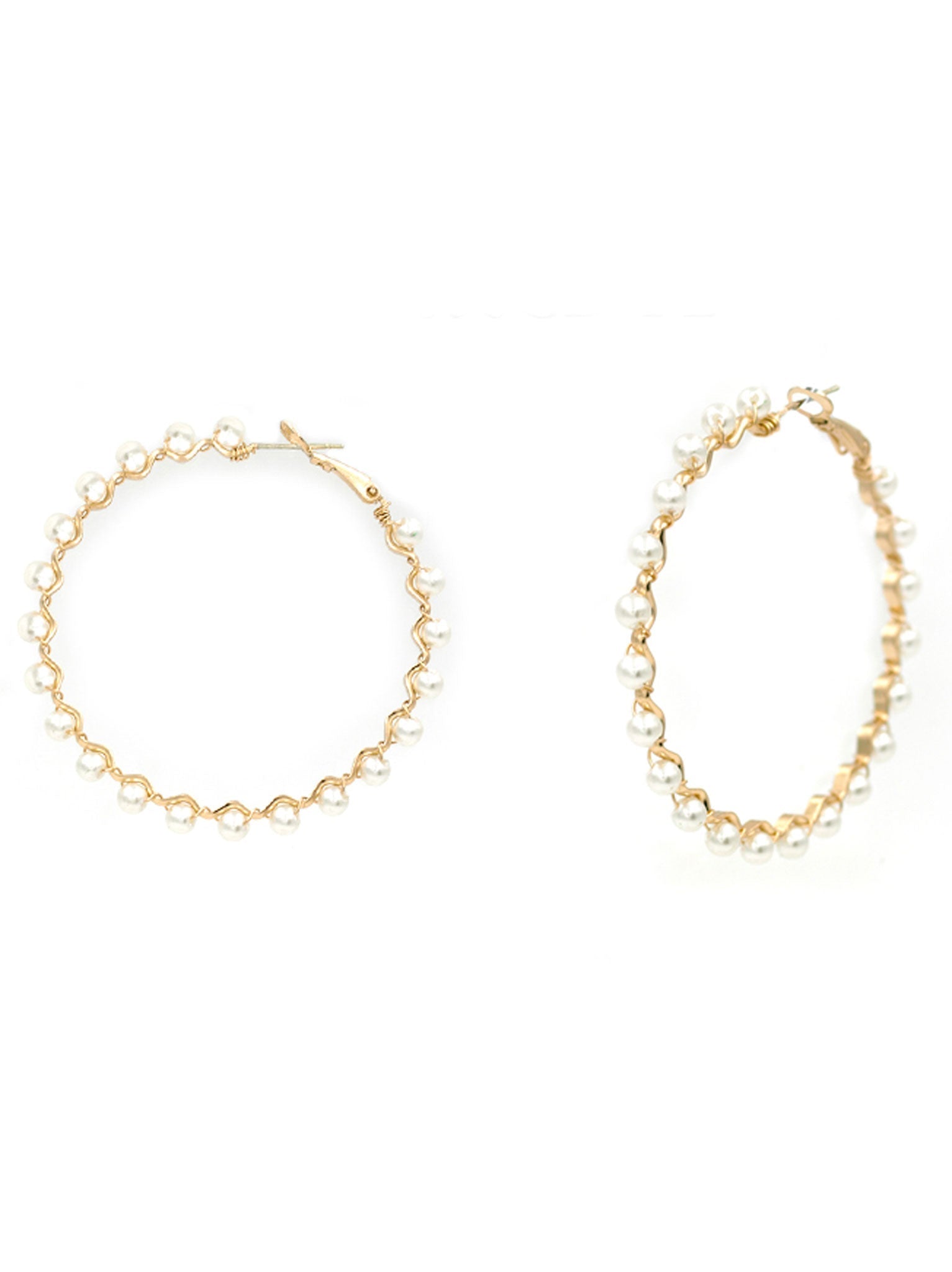 Big Pearl Hoop Earrings