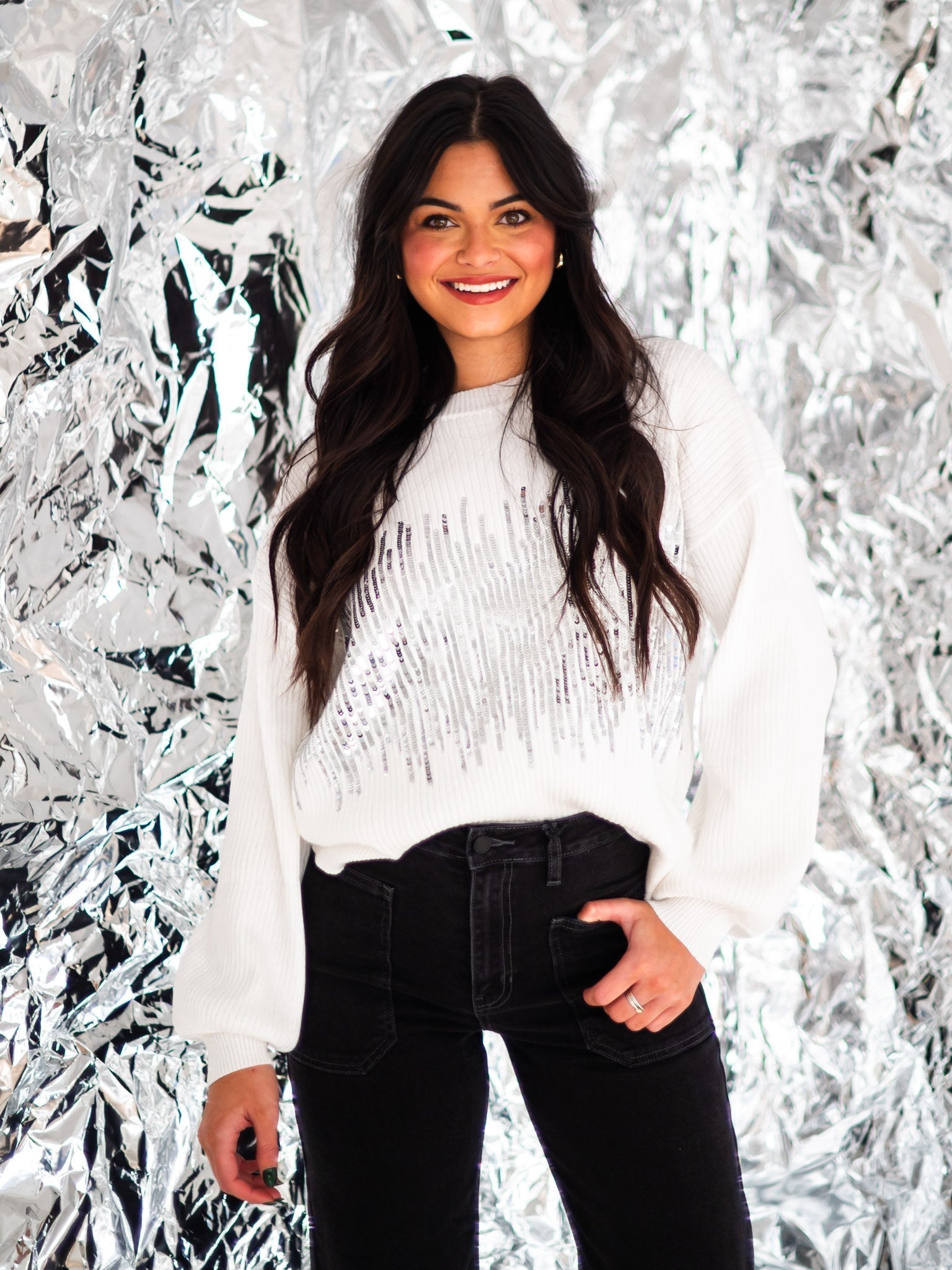 Curvy Sparkle Like Diamonds Sweater