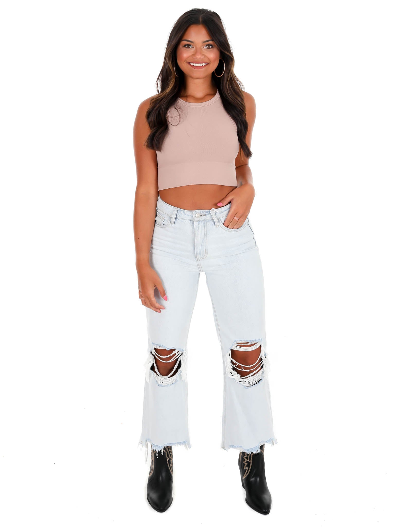 Believe in Me Chevron Crop Top