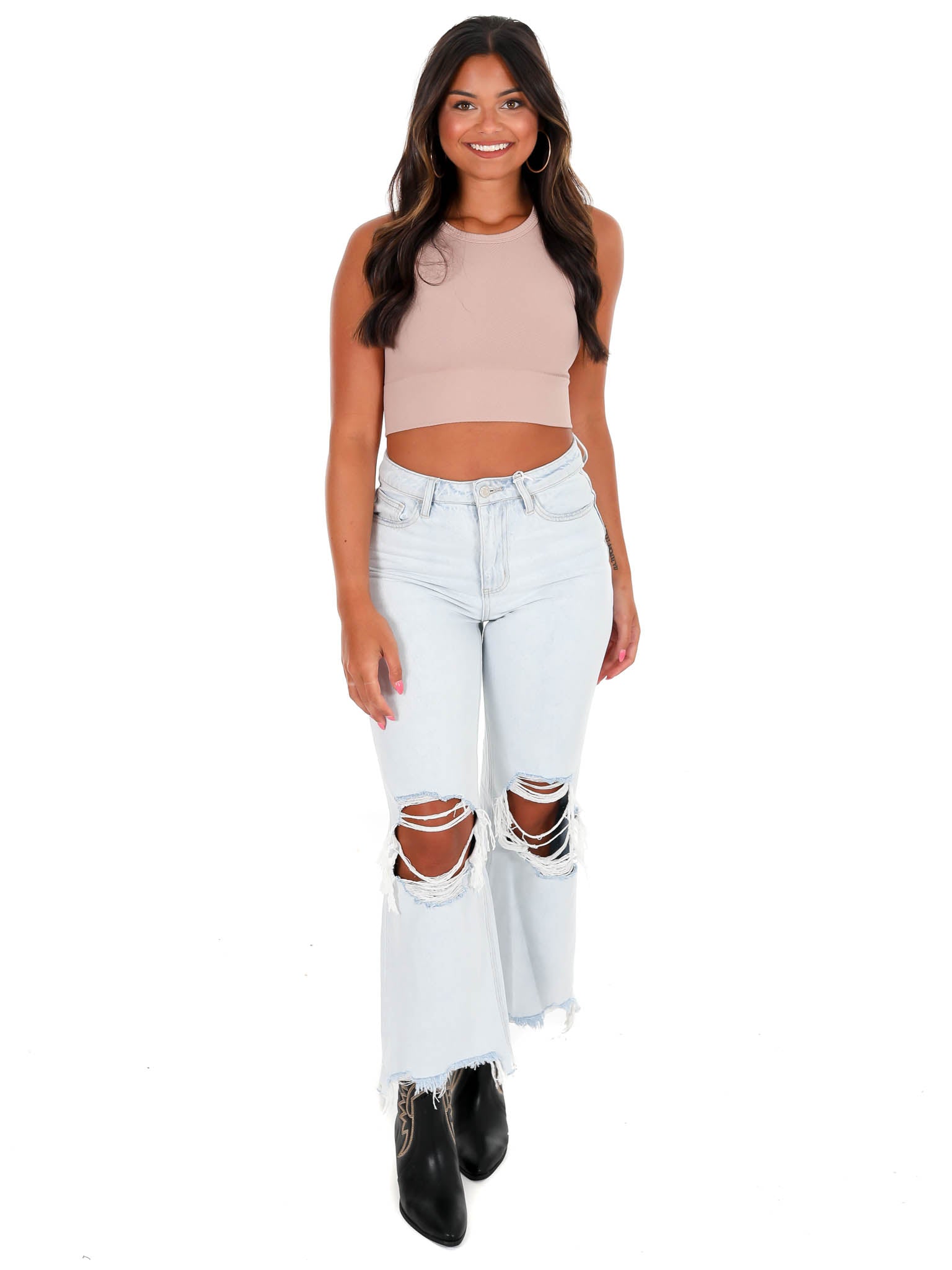 Believe in Me Chevron Crop Top