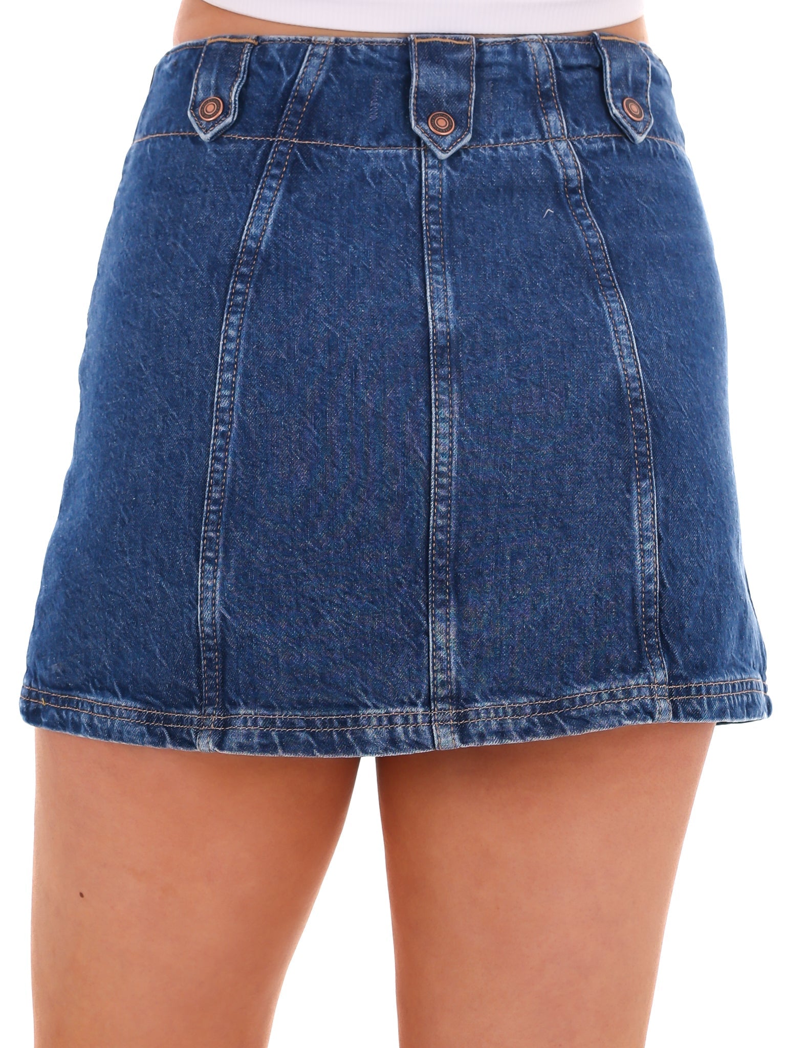Free People Runaway Denim Skirt