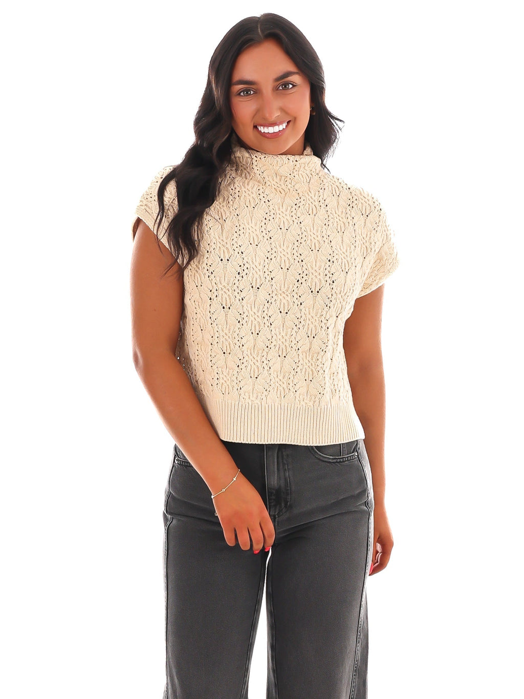 Free People Vickie Mock Neck Sweater