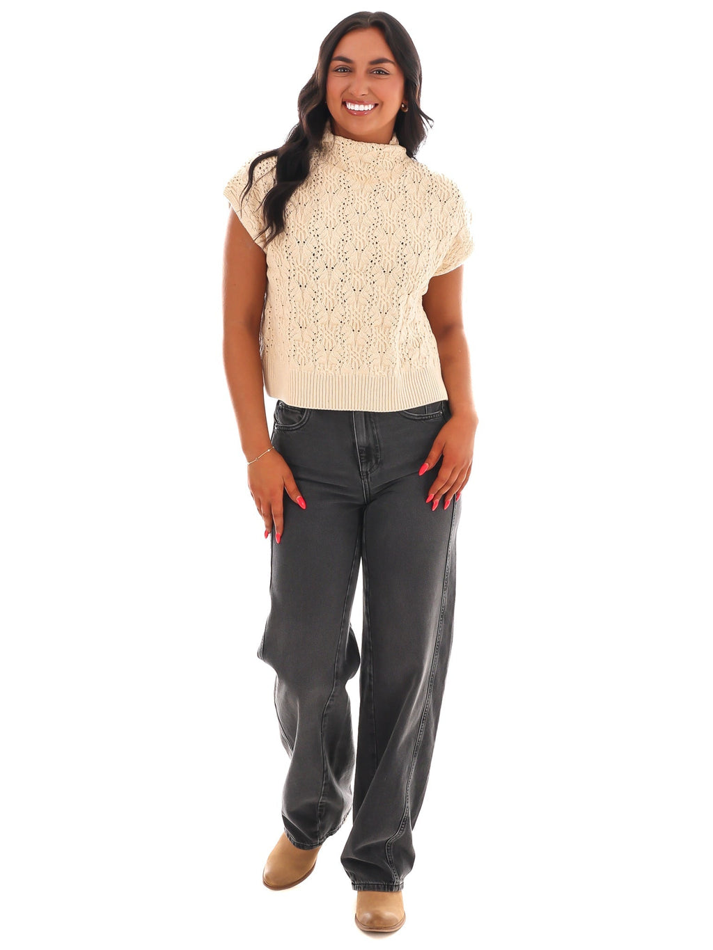 Free People Vickie Mock Neck Sweater