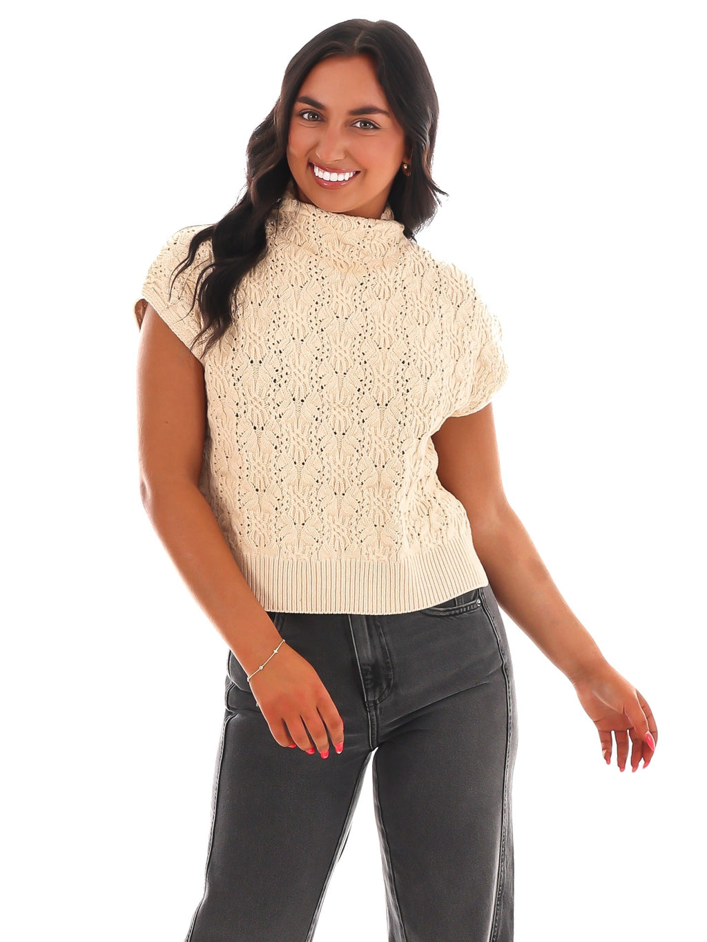 Free People Vickie Mock Neck Sweater