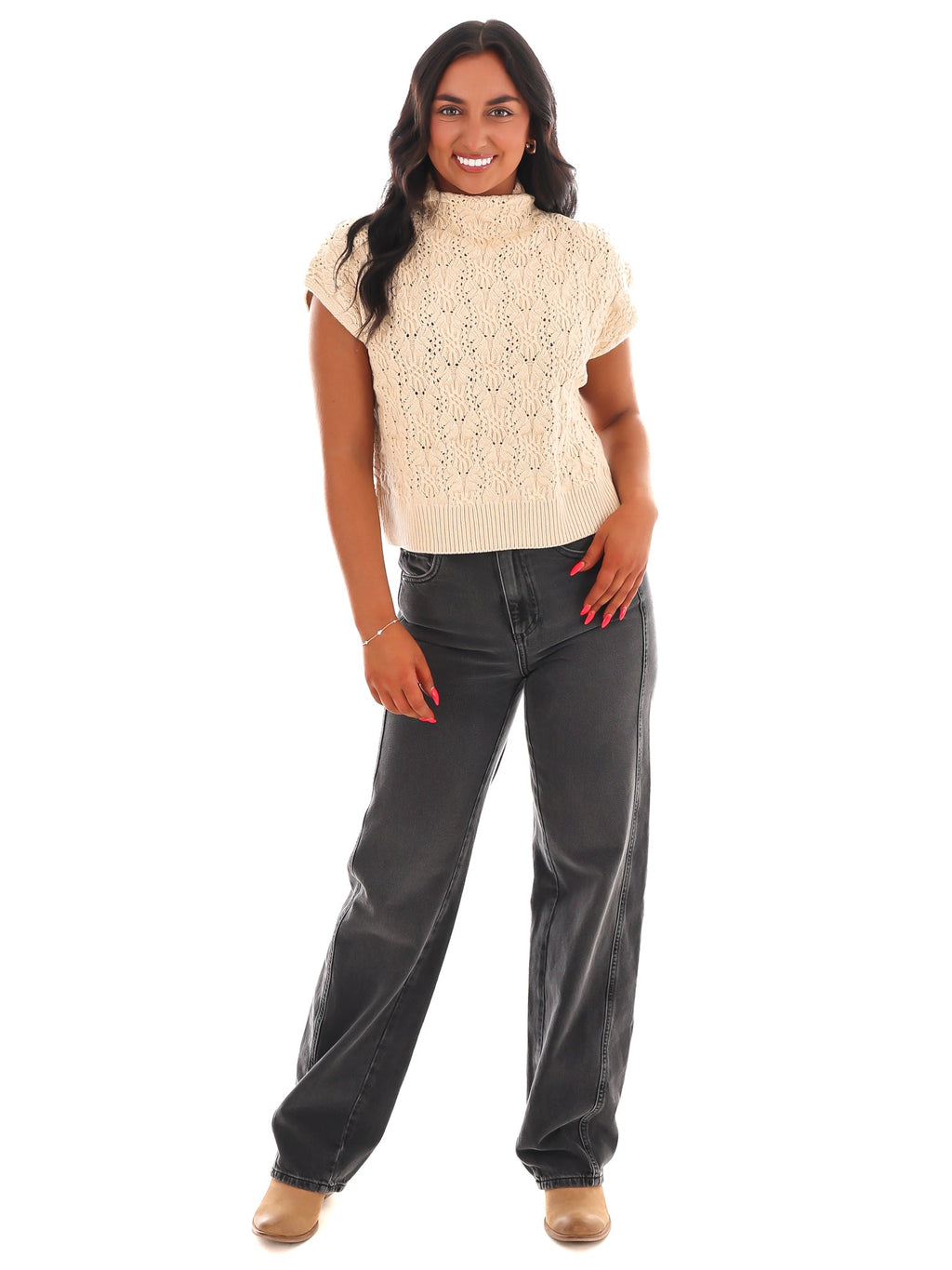 Free People Vickie Mock Neck Sweater