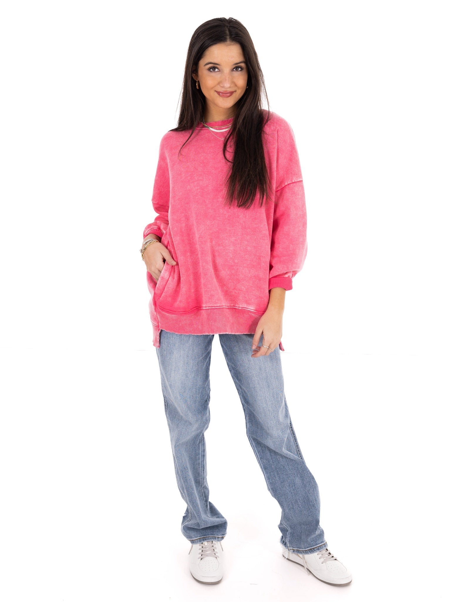 Comfy Acid Wash Pullover