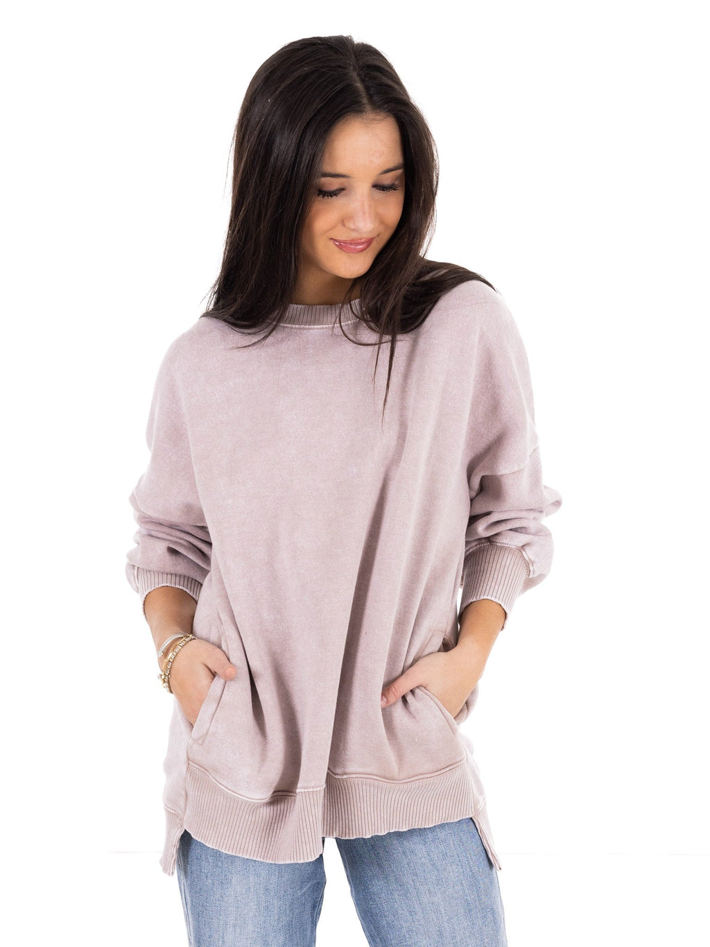 Comfy Acid Wash Pullover