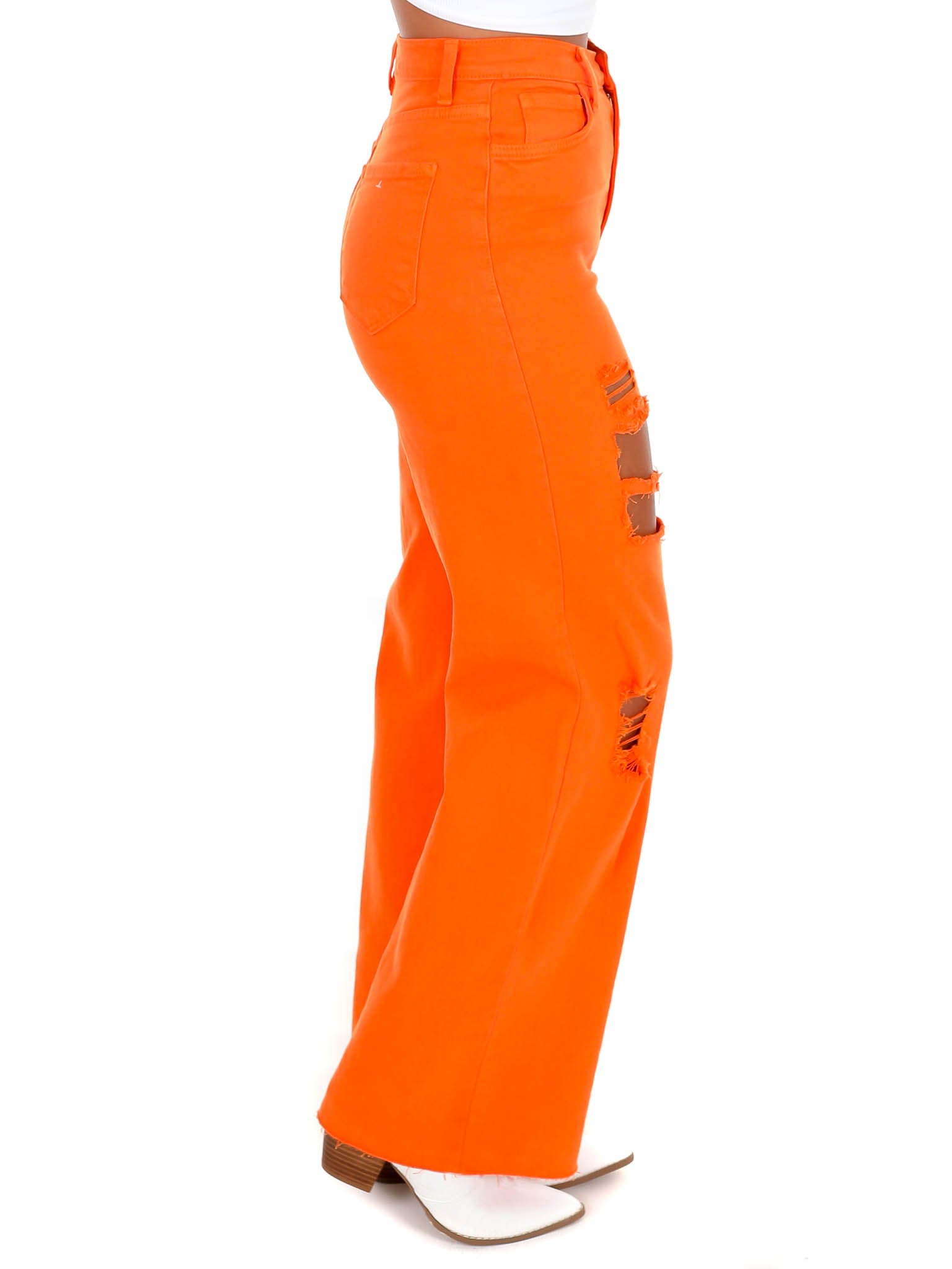 Hold That Line Orange Dad Jeans