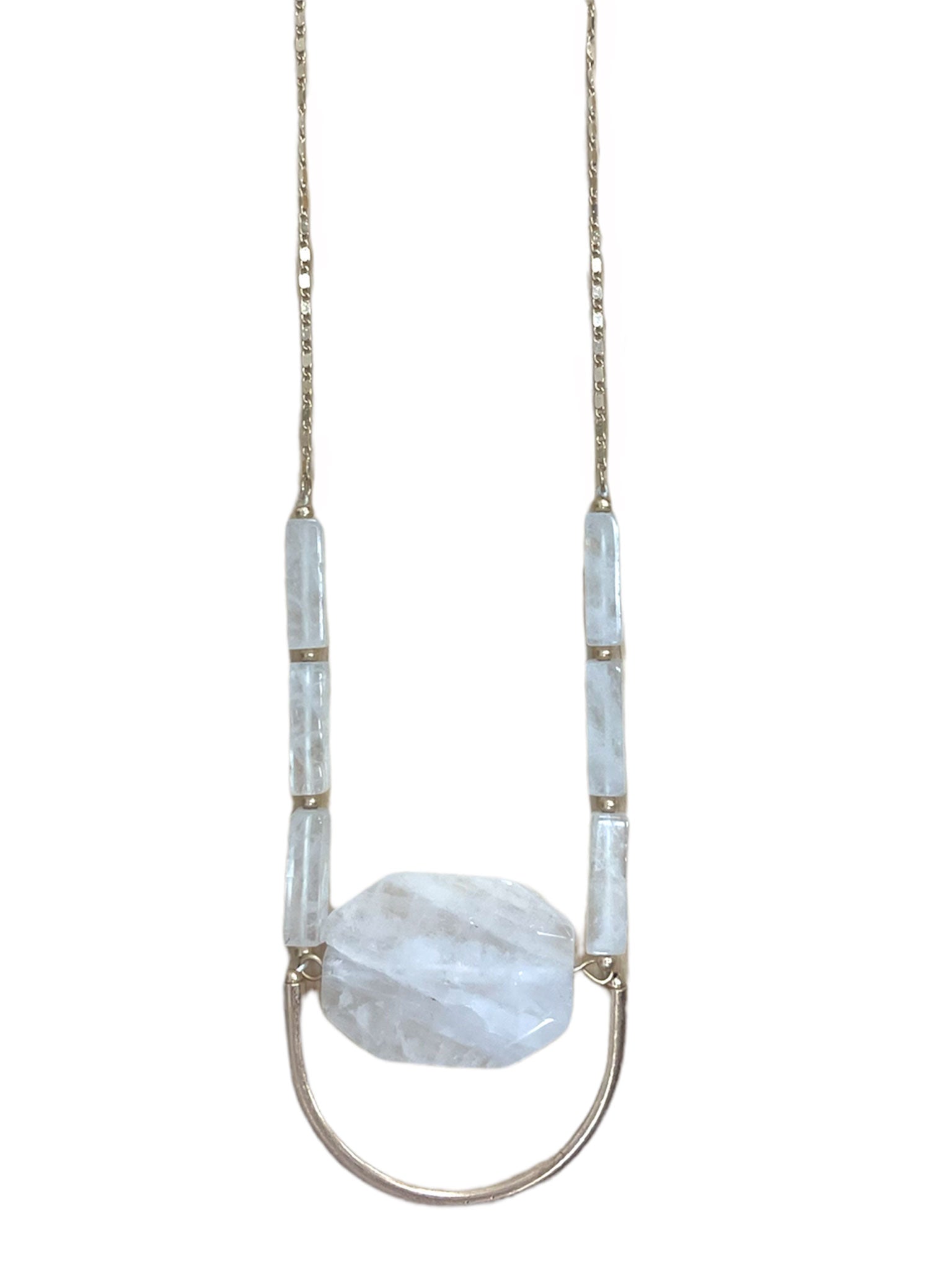 Half Circle Natural Stone Necklace