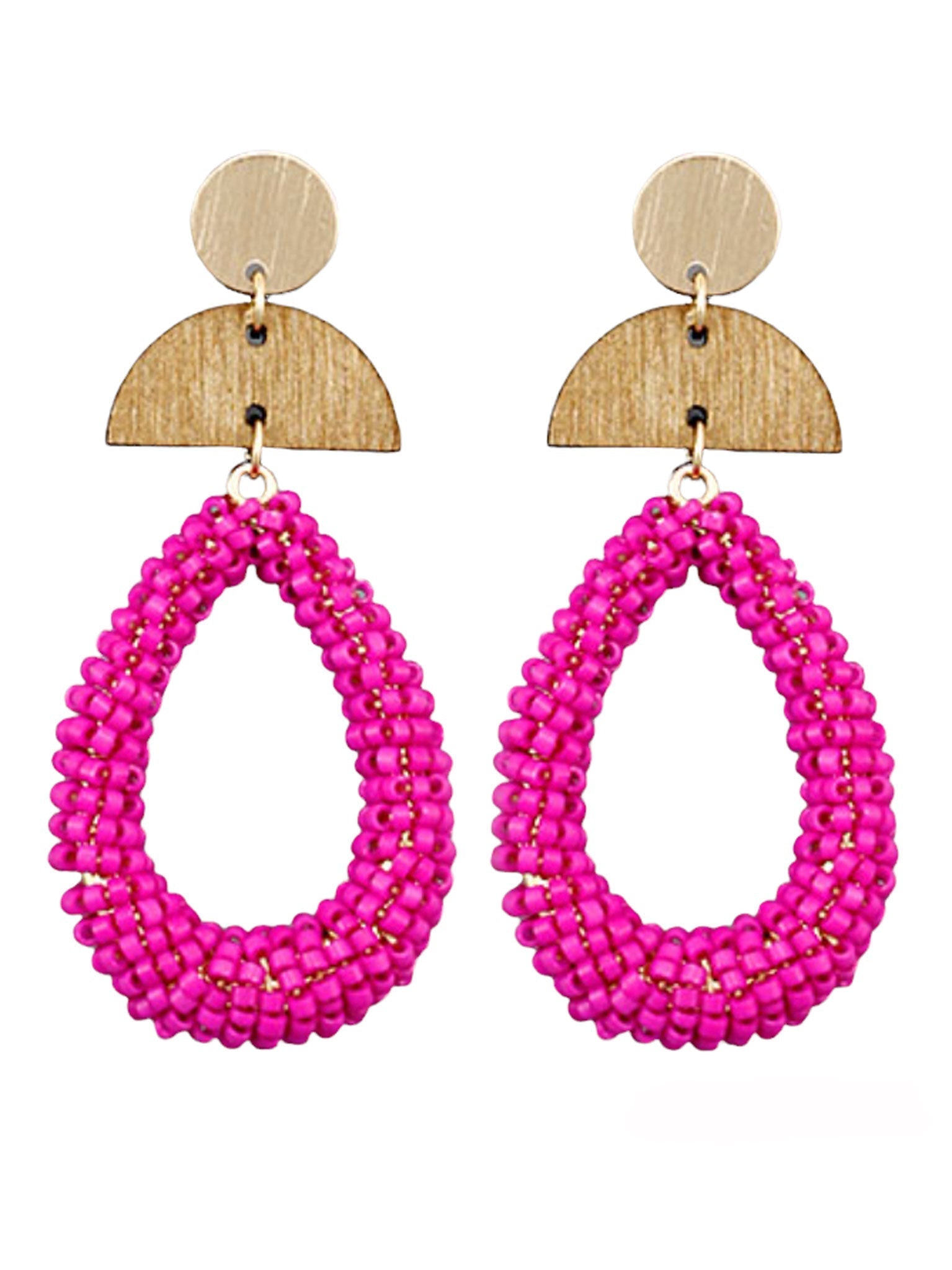 Bead Teardrop & Wedge Earrings