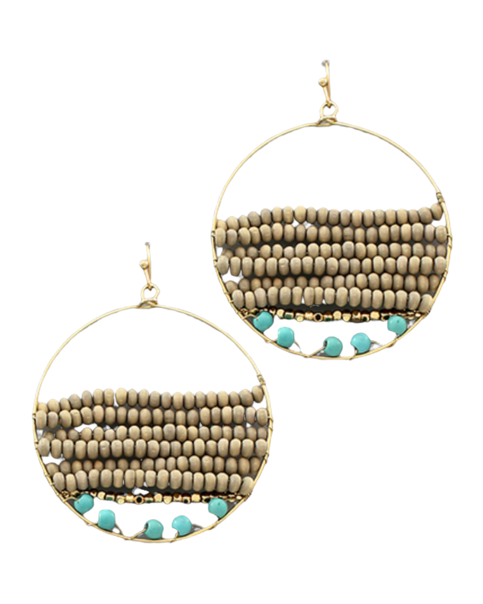 Beaded Round Earrings