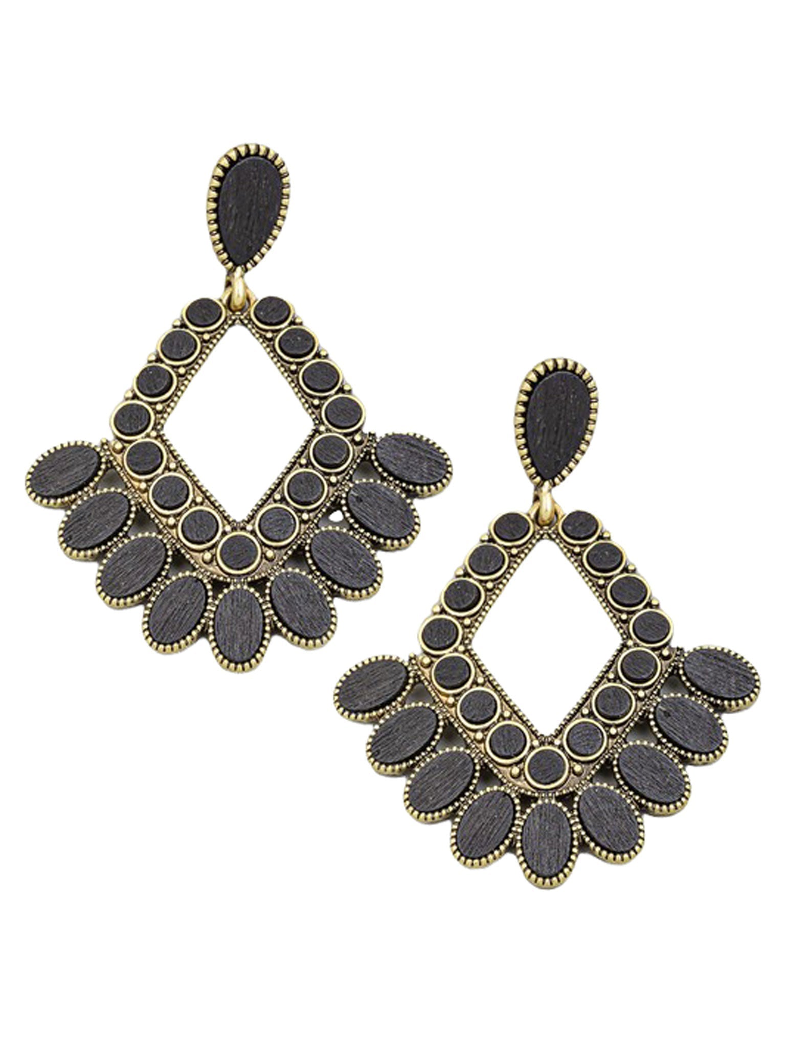 Boho Diamond Shape Drop Earrings