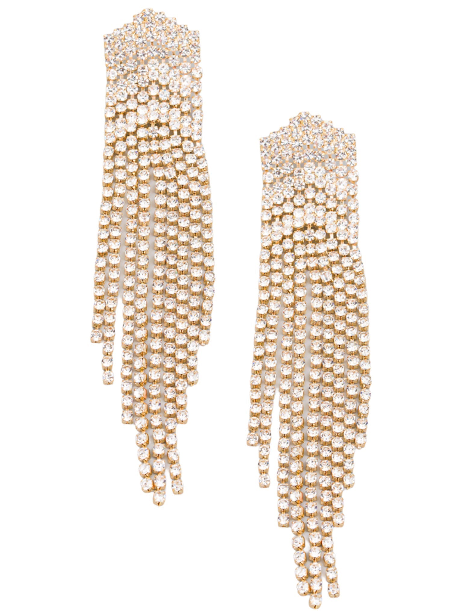 Fringe Rhinestone Drop Earrings