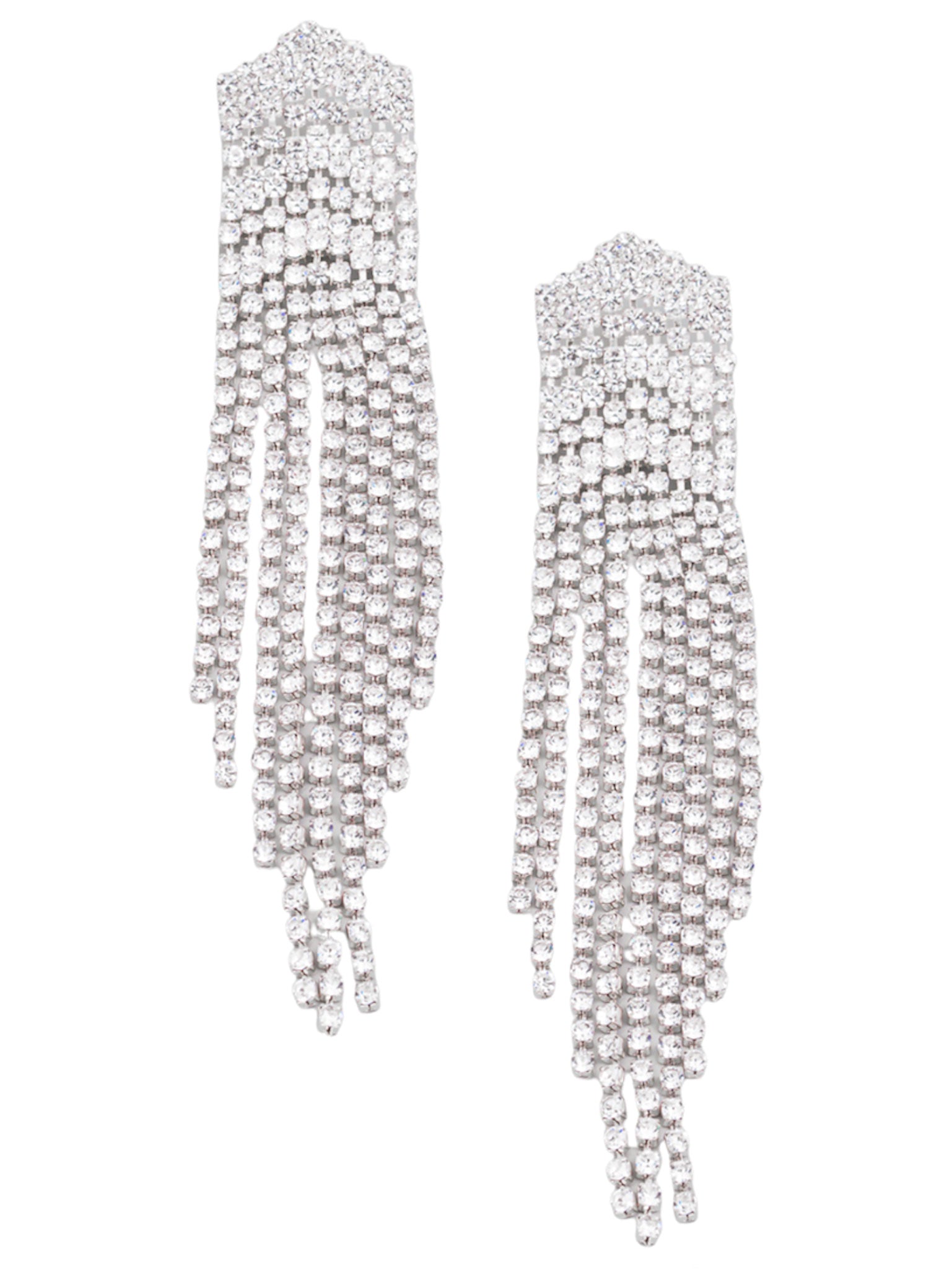 Fringe Rhinestone Drop Earrings