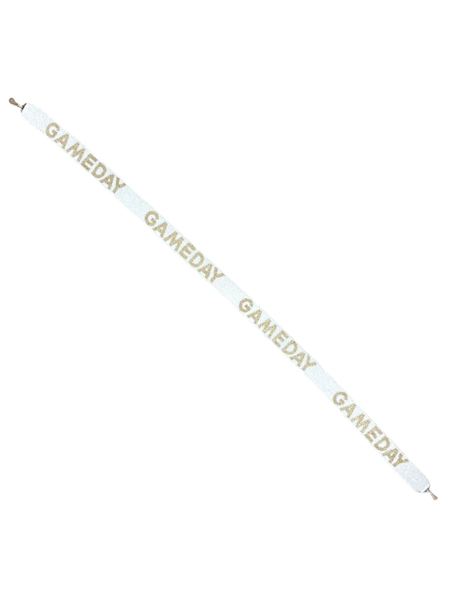 Gold and White Beaded Gameday Strap