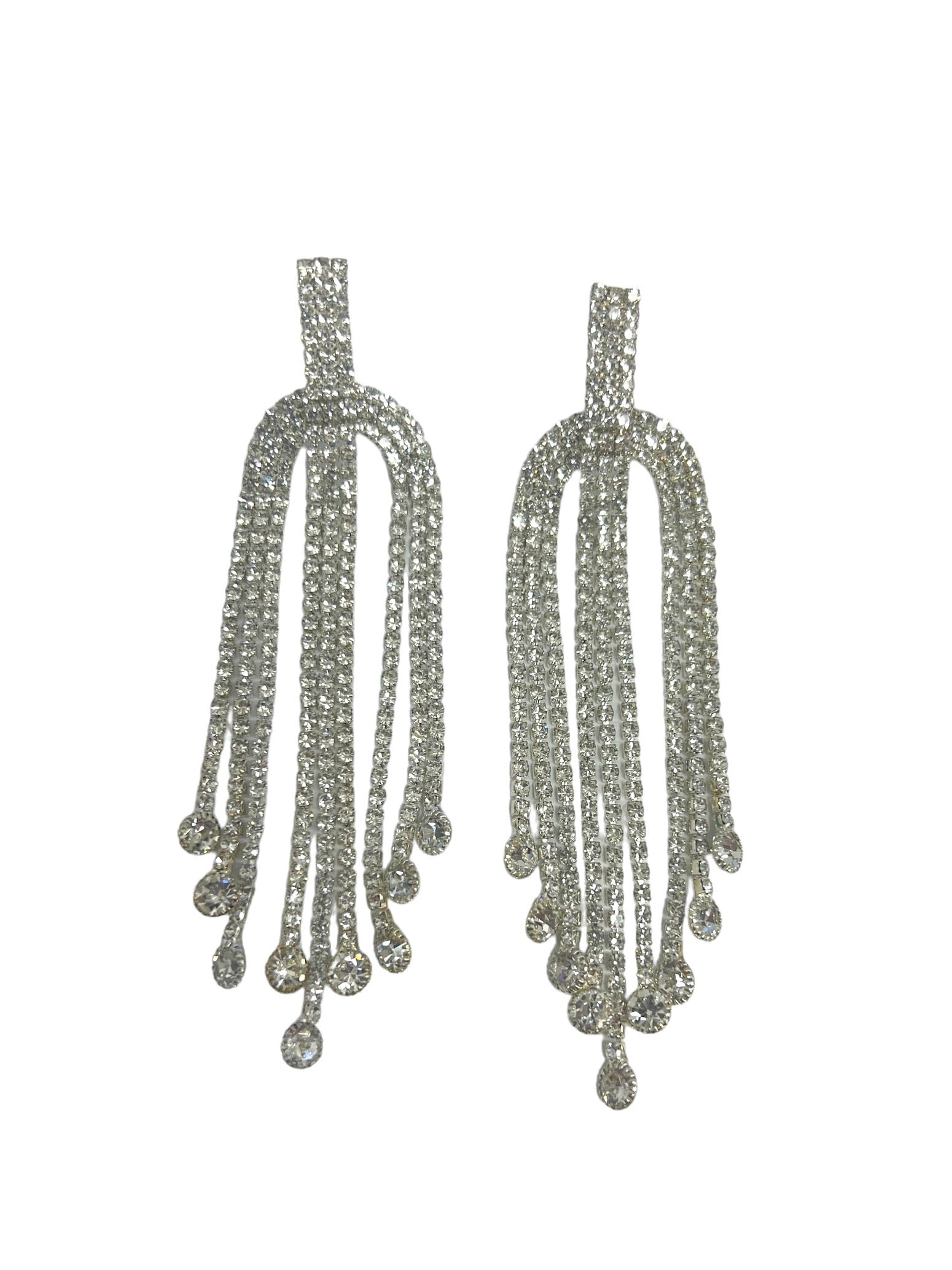 Fancy Rhinestone Drop Earrings