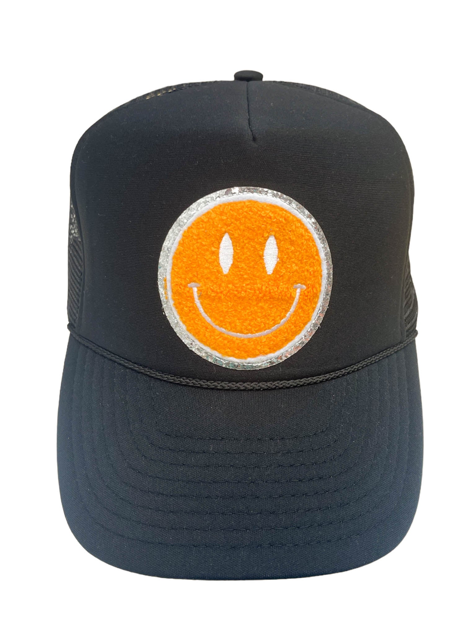 Chenille Smiley Trucker Hat