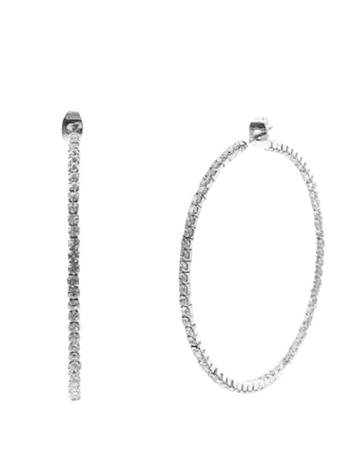 50 mm Crystal Paved Hoops