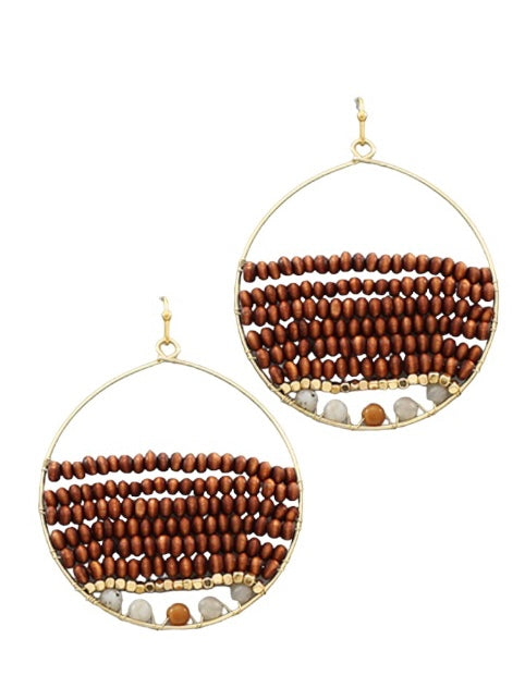 Beaded Round Earrings