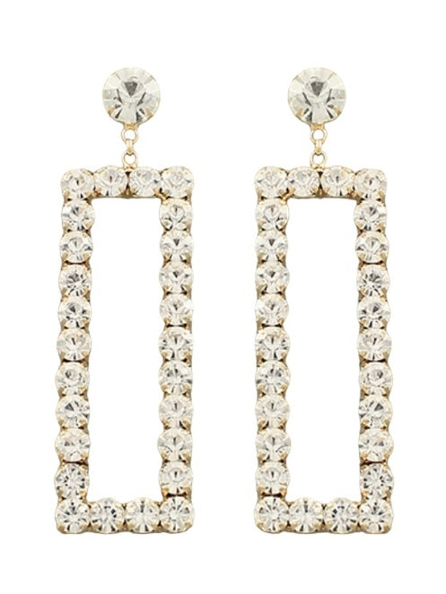 Crystal Rectangle Earrings