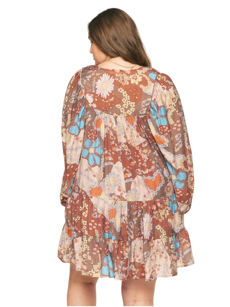 Curvy Show Me the Way Print Dress