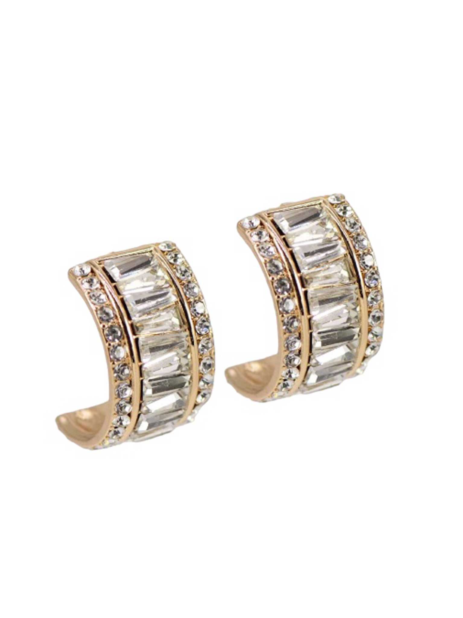 Baquete Stone Hoop Earrings
