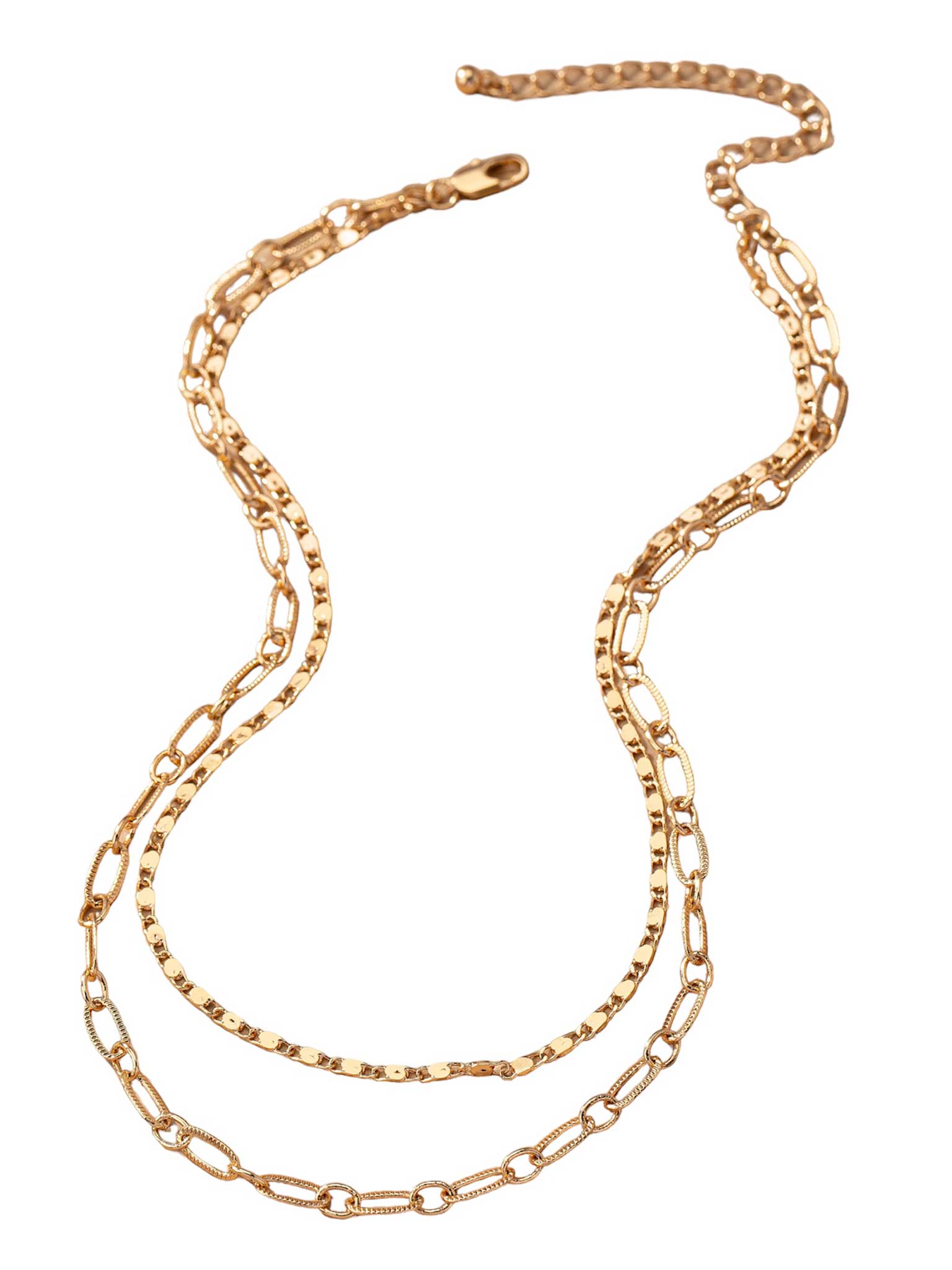 2 Layer Mixed Chain Necklace
