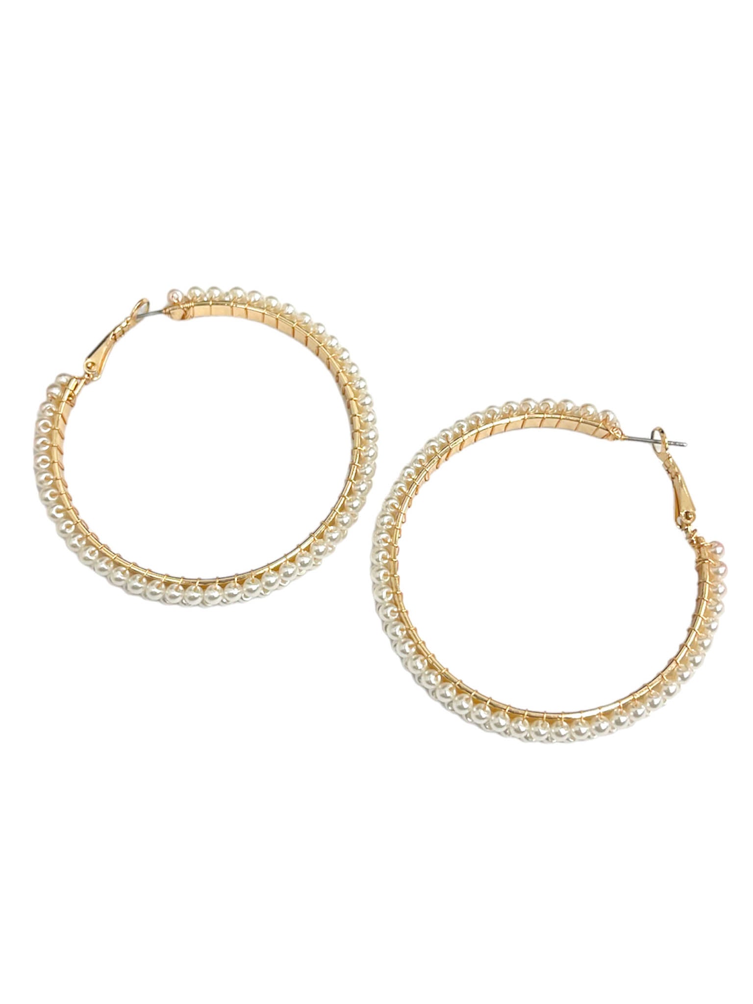Double Line Pearl Earrings