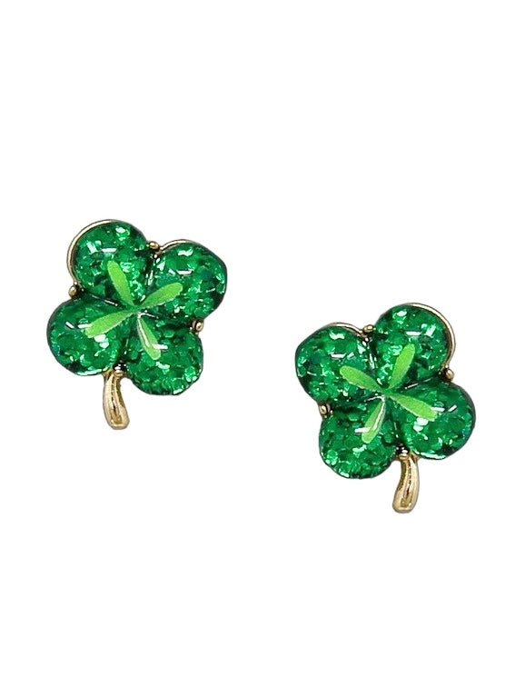 Green Hat Epoxy Stud Earrings