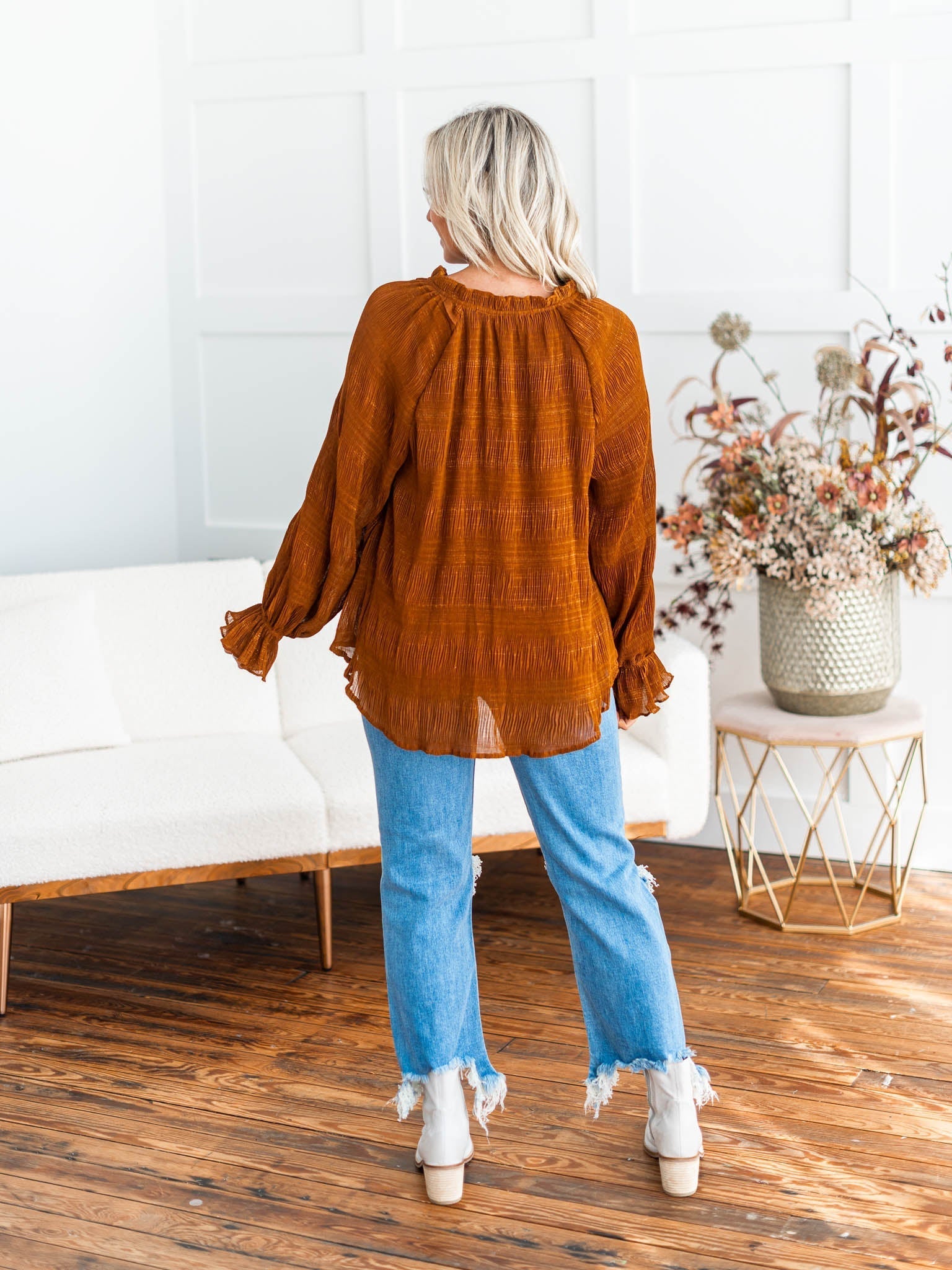 Gather Round Shimmer Top