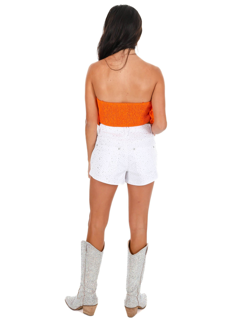 Game Face Ruffle Tube Top