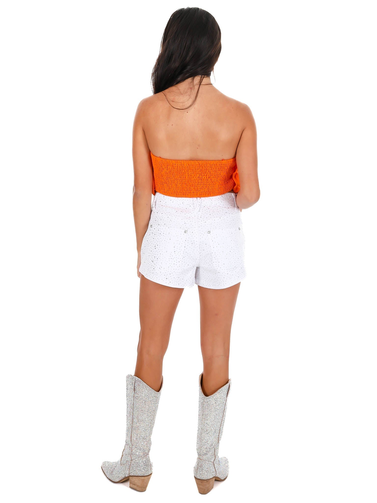 Game Face Ruffle Tube Top